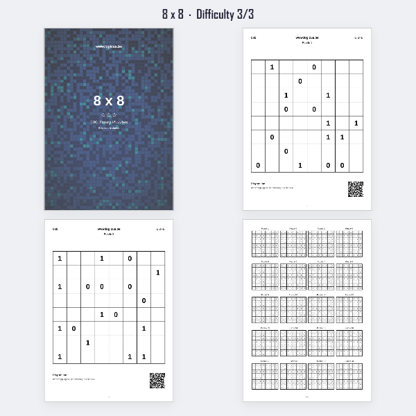 Logicus printable binary puzzle book cover